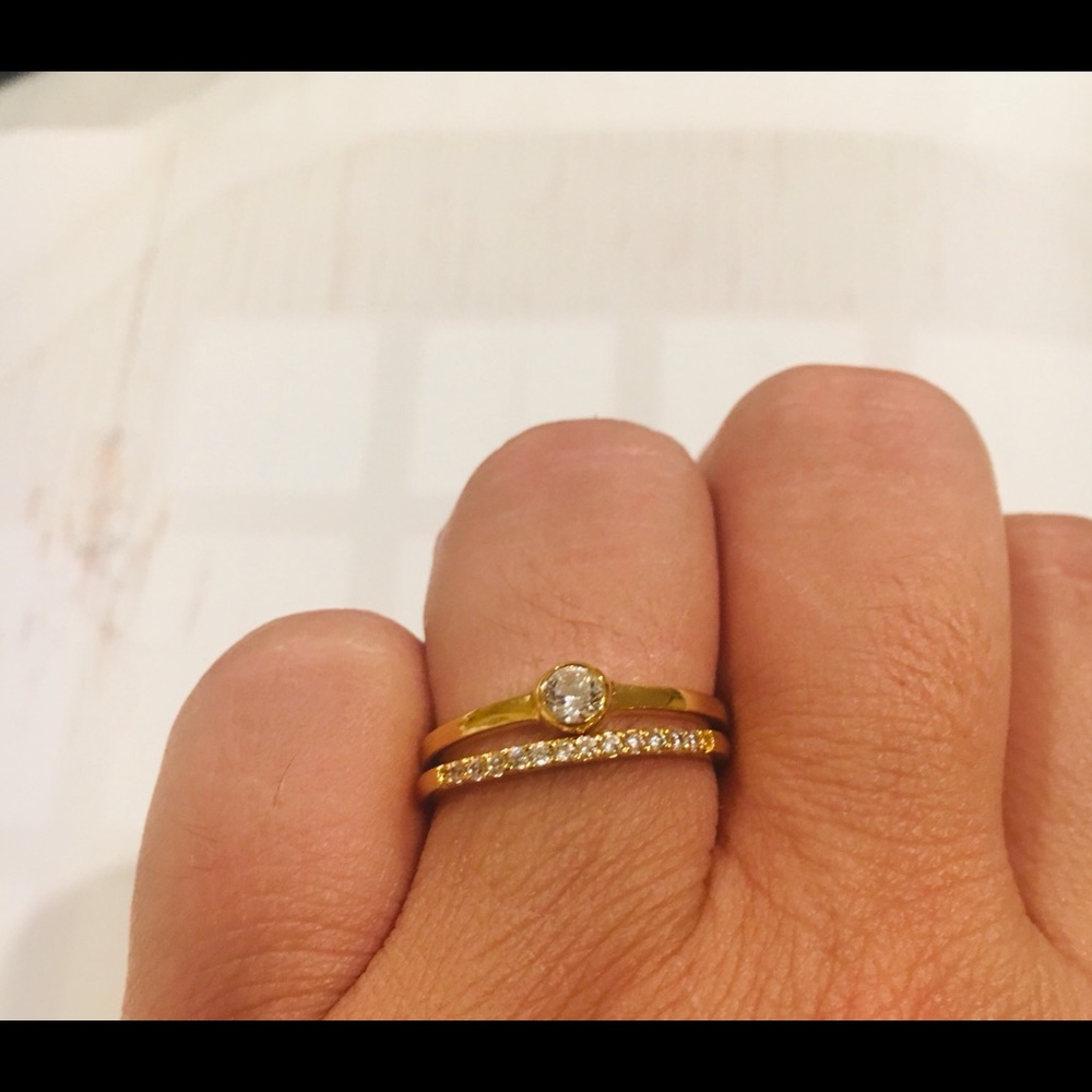 Chic Minimal Gold Solitaire Ring - image 3